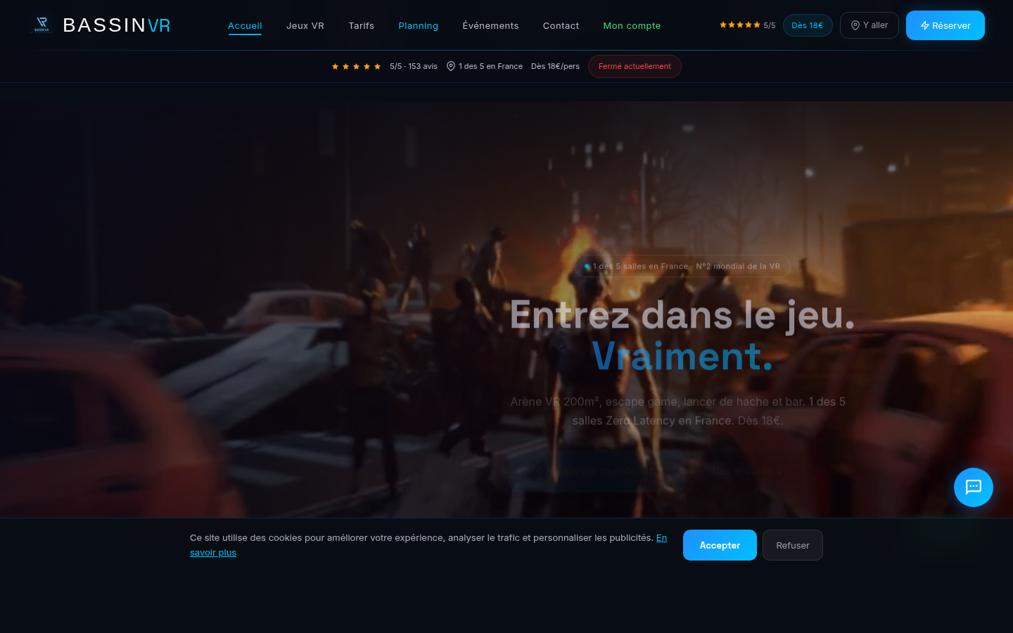 Site bassinvr.fr - vue desktop propuls&eacute; par Pulzar